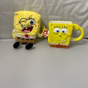 Spongebob Ty Beanie Babies and Mug